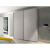 Armadio moderno per camere matrimoniali, 2 ante scorrevoli, finitura Grigio Seta