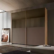 Armadio 2 ante scorrevoli, Bronzo con specchi bronzati, L.246 H.256 Zenzero Shop