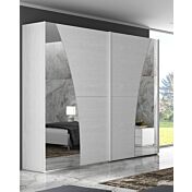 Maxi armadio scorrevole di design Poiana finitura Frassino gesso con specchi Zenzero Shop