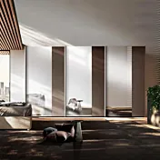 Armadio 3 ante scorrevoli con specchio, L.412 H.256, Bronzo e Bianco altea Zenzero Shop