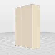 Armadio scorrevole 2 ante, L.163, Laccato opaco Cotone