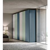 Armadio scorrevole Petrolio, Agave e Grigio seta a 2 ante