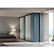 Armadio scorrevole Petrolio, Agave e Grigio seta a 2 ante Zenzero Shop