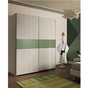 Armadio scorrevole camerette Moretti Compact, Betulla e Flora laccato