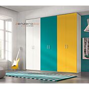 Armadio H.195 con 6 ante battenti in LACCATO con struttura in Olmo bianco