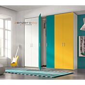 Armadio H.195 con 6 ante battenti in LACCATO con struttura in Olmo bianco