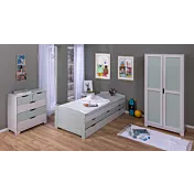 Armadio per cameretta, Grigio chiaro e Salvia, 92x59x205 h cm in promozione