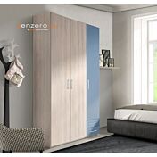 Armadio H.195 da cameretta con 3 ante battenti e 2 cassetti in finitura LACCATO