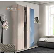 Armadio H.195 da cameretta con 3 ante battenti e 2 cassetti in finitura LACCATO