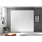 Camera da letto completa moderna in finitura bianco opaco armadio 220x210