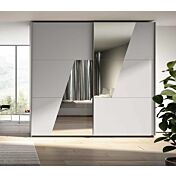 Armadio scorrevole Grigio seta con inserti specchio fumè Zenzero Shop