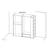 Armadio battente camerette con libreria Moretti Compact, Bianco, Grafite e Ciliegia