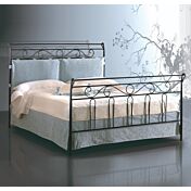 Letto matrimoniale Fred  in ferro battuto in finitura Nero satinato