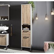 Mobili per bagni industry in finitura Cemento e Rovere invecchiato