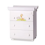 Bagnetto per neonati Melman, Bianco con decori colorati