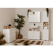Funzionale Bagno completo con specchio, finitura Bianco lucido