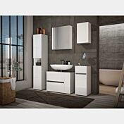 Bagno economico Bianco lucido completo con specchio, stile moderno