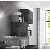 Mobiletti pensili per bagno in finitura Ossido, Gesso e Beton