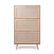 Scarpiera Kara con 3 cassetti in finitura Quercia e Rafia