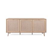 Madia Kara con 3 ante in finitura Quercia e Rafia