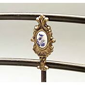 Letto in ferro battuto Copland, colore bianco confetto, made in Italy