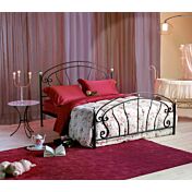 Letto in ferro battuto Rossini, colore grafite, made in Italy