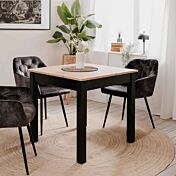 Tavolo allungabile stile nordico, finitura Rovere oak e Nero 80 x 80