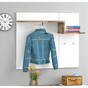 Appendiabiti moderno, finitura bianco lucido e pero, made in Italy