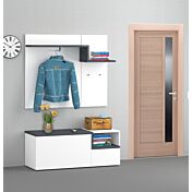 Panca bianco lucido e ardesia, made in Italy