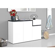 Scarpiera 3 ante, 1 anta ribalta bianco lucido ardesia, made in Italy