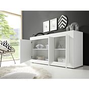 Credenza Moderna a 3 ante, Bianco Lucido