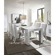 Consolle allungabile bianco lucido fino a 252 cm, Made in Italy Zenzero Shop