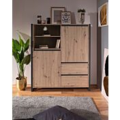 Credenza Madia industry 2 ante 2 cassetti, Rovere Nodato e struttura in Antracite