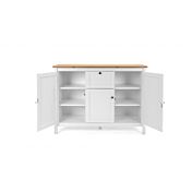 Madia credenza, 3 ante, 1 cassetto finitura bianco opaco e top in quercia