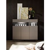 Madia alta 3 ante moderna, in finitura bronzo e piedino di design