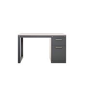 Scrivania industrial da ufficio con 1 cassetto e 1 anta in finitura Antracite e Quercia