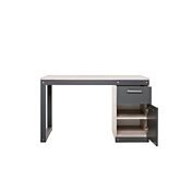 Scrivania industrial da ufficio con 1 cassetto e 1 anta in finitura Antracite e Quercia