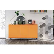 Madia moderna per soggiorno, Papaya con piedini in titanio