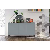 Madia moderna per soggiorno, finitura Cadaques con piedini in titanio