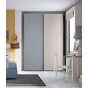 Armadio 2 ante scorrevoli H.257 L.178, finitura Cadaques e Grigio Dorian