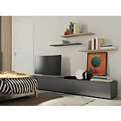 Camera con letto 1 piazza e mezza in finitura Grigio titanio e Royal Oak