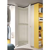 Cameretta con letto a castello e armadio angolare in Girasole e Bianco frassino