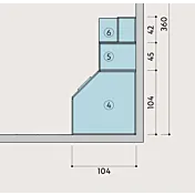 Armadio con cabina e libreria, Bianco luce e Mosaico
