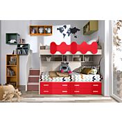 Letto a castello scontato Megan con cassetti