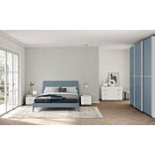 Camera matrimoniale Rovere bianco e Rovere gesso con armadio scorrevole