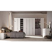 Comò 4 cassetti stile contemporaneo, finitura Rovere chiaro