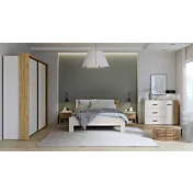 Camera da letto moderna in finitura Sabbia e Rovere