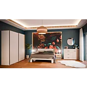 Camera da letto moderna in finitura Sabbia e Rovere