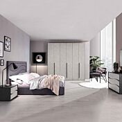 camera completa matrimoniale grigia