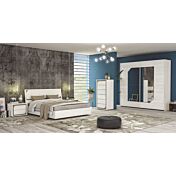 Coppia di comodini moderni, Olmo Bianco, Made in Italy